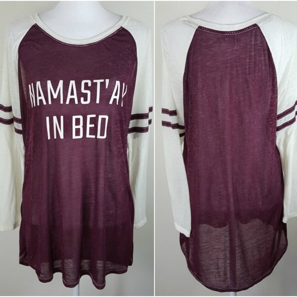 Maurices Tops - Maurices NAMAST'AY IN BED Burnout Tee Size XL